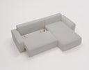 Designer corner sofa Celina velvet with sleeping function and storage space
