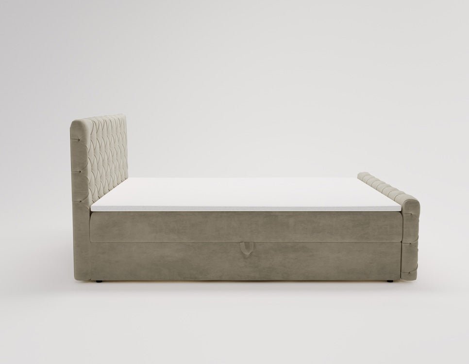 Boxspringbett Chester Samt mat Stauraum