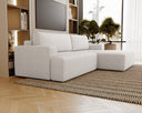 Designer-Ecksofa Siena Bouclé mat Schloffunktioun a Stauraum