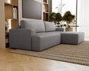 Designer-Ecksofa Siena Bouclé mat Schloffunktioun a Stauraum