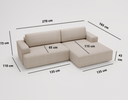 Designer-Ecksofa Siena Bouclé mat Schloffunktioun a Stauraum