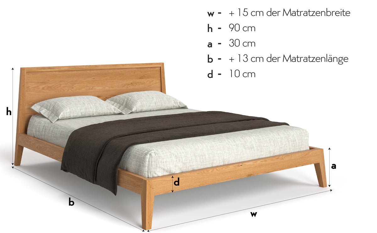 Lit en bois design Kaja en chêne massif