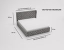 Designer Upholstered Bed Royal in Velvet with Storage