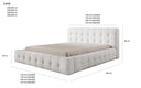 Designer Upholstered Bed Lena in Bouclé with Storage