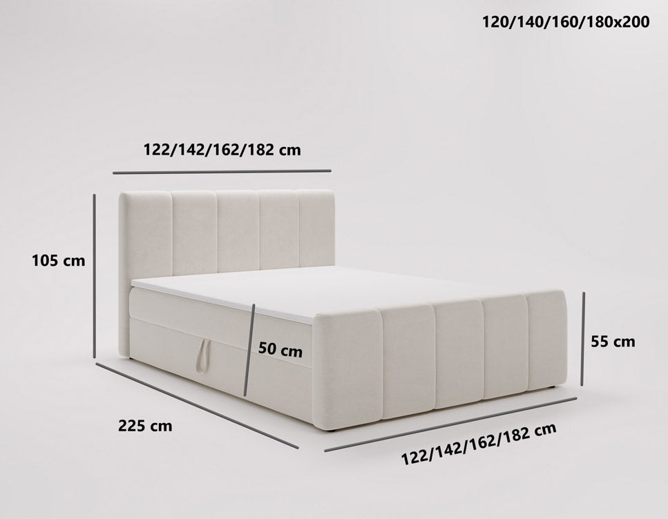 Boxspringbett Celeste Samt mit Stauraum