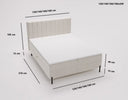 Lit boxspring Lumière en Velours avec espace de rangement