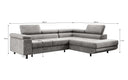 Designer Ecksofa Costa mit Schlaf- und Klappfunktion aus Samt