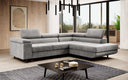 Designer Ecksofa Costa mit Schlaf- und Klappfunktion aus Samt