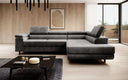 Designer Ecksofa Costa mit Schlaf- und Klappfunktion aus Samt