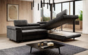 Designer Ecksofa Costa mit Schlaf- und Klappfunktion aus Samt