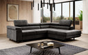 Designer Ecksofa Costa mit Schlaf- und Klappfunktion aus Samt