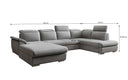 Designer Sofa Emiliano with Sleeping and Folding Function
