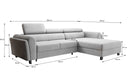 Canapé d’angle design Massimo avec fonction couchage et fonction rabattable