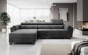 Canapé d’angle design Massimo avec fonction couchage et fonction rabattable