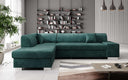 Canapé d’angle design Pina avec fonction couchage et rabattable