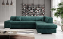 Canapé d’angle design Pina avec fonction couchage et rabattable