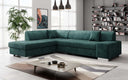 Canapé d’angle design Pina avec fonction couchage et rabattable