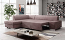 Canapé d’angle design Pina avec fonction couchage et rabattable