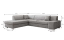 Canapé d’angle design Pina avec fonction couchage et rabattable