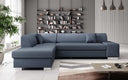 Canapé d’angle design Pina avec fonction couchage et rabattable