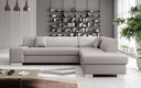 Canapé d’angle design Pina avec fonction couchage et rabattable