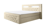 Boxspringbett Sunshine mit indirekter Beleuchtung, USB und Stauraum - Luxusbetten24