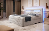 Boxspringbett Sunshine mit indirekter Beleuchtung, USB und Stauraum - Luxusbetten24