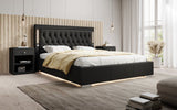Designer Polsterbett Rio inkl. RGB, USB und Stauraum - Luxusbetten24