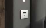 Designer Polsterbett Rio inkl. RGB, USB und Stauraum - Luxusbetten24