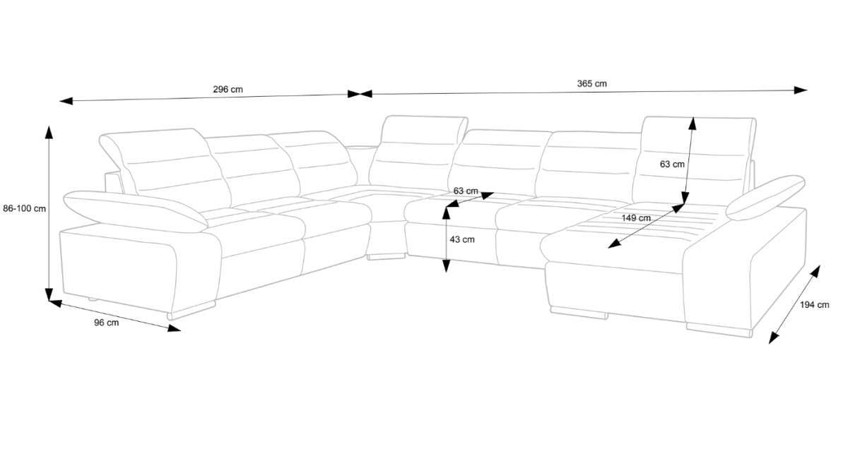 Designer Sofa Kreta mit Schlaf - und Klappfunktion - Luxusbetten24