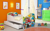 Kinderbett Luna mit Stauraum und verschiedenen Motiven - Luxusbetten24